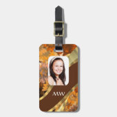 Braune Blumenvorlage Gepäckanhänger (Vorderseite vertikal)