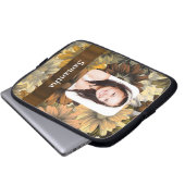 Braune Blumenvorlage Laptopschutzhülle (Vorne Knopf)