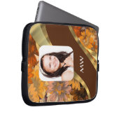 Braune Blumenvorlage Laptopschutzhülle (Vorne Rechts)