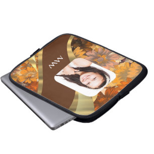 Braune Blumenvorlage Laptopschutzhülle