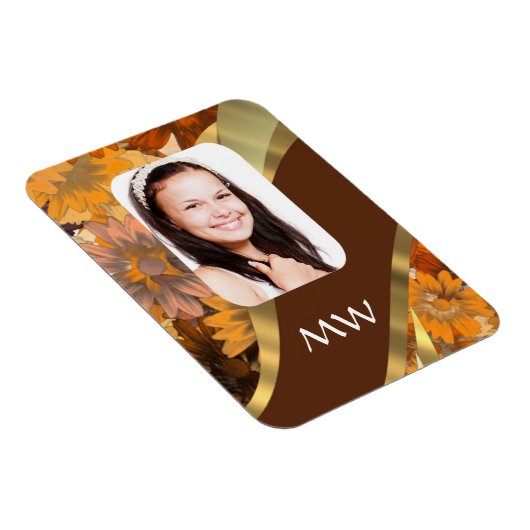 Braune Blumenvorlage Magnet (Rechte Seite)