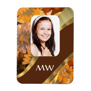 Braune Blumenvorlage Magnet