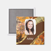 Braune Blumenvorlage Magnet (Vorderseite/Rückseite)