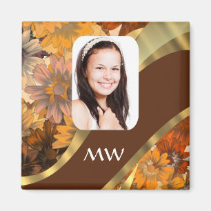 Braune Blumenvorlage Magnet