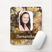 Braune Blumenvorlage Mousepad (Mit Mouse)