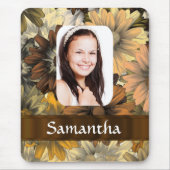 Braune Blumenvorlage Mousepad (Vorne)