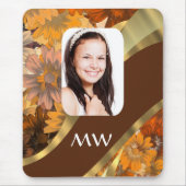 Braune Blumenvorlage Mousepad (Vorne)