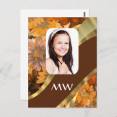 Braune Blumenvorlage Postkarte (Vorne/Hinten)