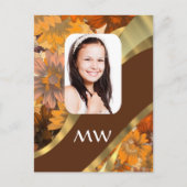 Braune Blumenvorlage Postkarte (Vorderseite)