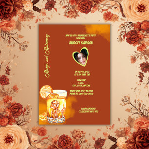 braune Boho-Cocktails und Hochzeit Bachelorette-Fo Einladung