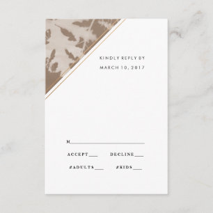 Braune botanische Hochzeitskarte, Antwortkarte RSVP Karte