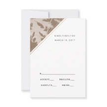 Braune botanische Hochzeitskarte, Antwortkarte