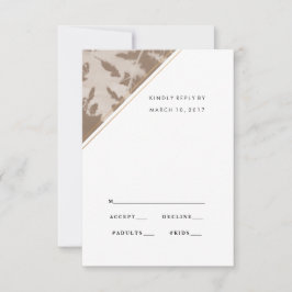 Braune botanische Hochzeitskarte, Antwortkarte RSVP Karte