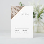 Braune botanische Hochzeitskarte, Antwortkarte RSVP Karte (Stehend Vorderseite)