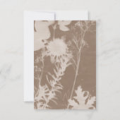 Braune botanische Hochzeitskarte, Antwortkarte RSVP Karte (Rückseite)