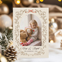 Braune botanische Schleife Merry & Bright Foto