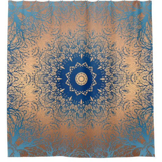 Braune Bronzeseide arabische Dekoration Duschvorhang (Vorderseite)