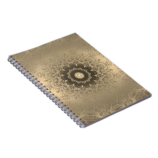 Braune Bronzeseide arabische Dekoration Notizblock (Rechte Seite)