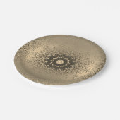 Braune Bronzeseide arabische Dekoration Pappteller (Schrägansicht)
