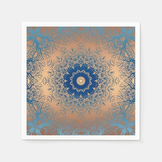 Braune Bronzeseide arabische Dekoration Serviette (Vorderseite)