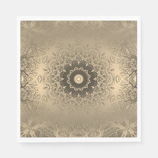 Braune Bronzeseide arabische Dekoration Serviette (Vorderseite)