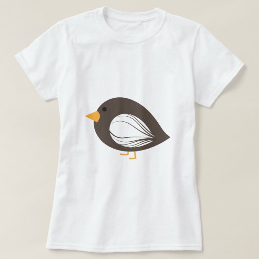 Braune bunt raue Vögel T - Shirt (Design vorne)