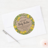 Braune Butterfett aus Aquarelllemon Runder Aufkleber (Umschlag)