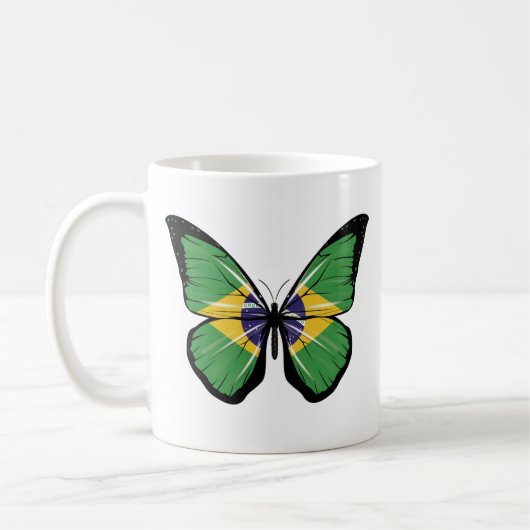 Braune Butterfly Fahne Kaffeetasse (Links)