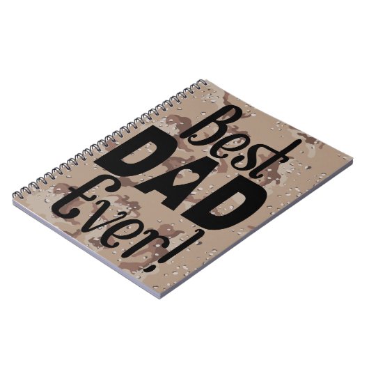 Braune Camouflage | Bester Vater je Geschenk Notizblock (Linke Seite)