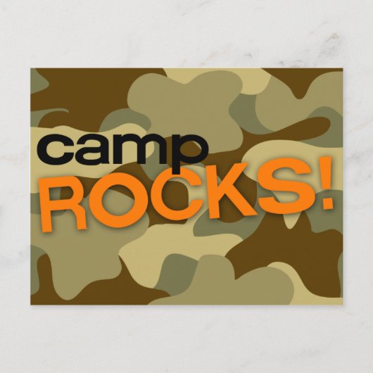 Braune Camouflage CAMP ROCKS! Postkarte (Vorderseite)