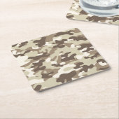 Braune Camouflage Rechteckiger Pappuntersetzer (angewinkelt)