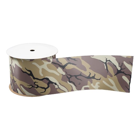 Braune Camouflage Satinband (Spule)