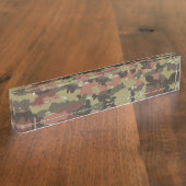 Braune Camouflage Textur Namensplakette (Seite)
