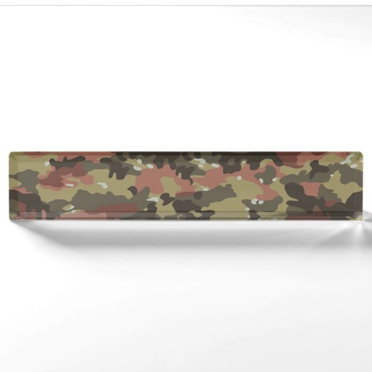 Braune Camouflage Textur Namensplakette (Vorderseite)
