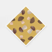 Braune Champignons Serviette (Ecke)