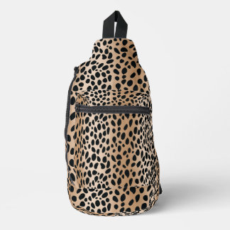 Braune Cheetah Print Cross Body Bag Backpack Crossbody Bag