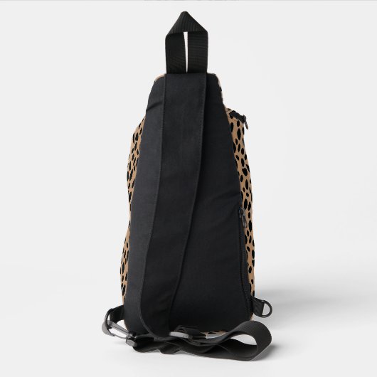 Braune Cheetah Print Cross Body Bag Backpack Crossbody Bag (Rückseite)