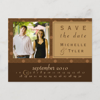 Braune Circle Save the Date Card Ankündigungspostkarte