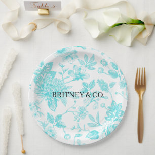 Bräune & Co. Aquamarine Blumenstube Personalisiert Pappteller