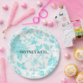 Bräune & Co. Aquamarine Blumenstube Personalisiert Pappteller (Party)