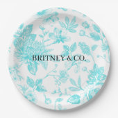 Bräune & Co. Aquamarine Blumenstube Personalisiert Pappteller (Vorderseite)
