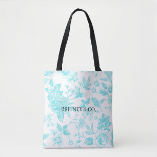 Bräune & Co. Aquamarine Blumenstube Personalisiert Tasche