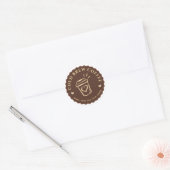 Braune Cold Brew Kaffee Personalisierte Branding  Runder Aufkleber (Umschlag)