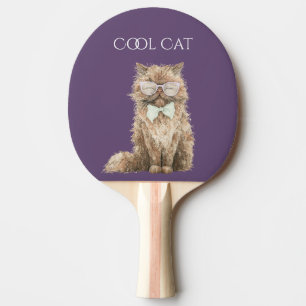 Braune Cool Cat Brille Tischtennis Schläger