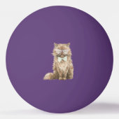 Braune Cool Cat Brille Tischtennisball (Vorderseite)