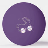 Braune Cool Cat Brille Tischtennisball (Rückseite)