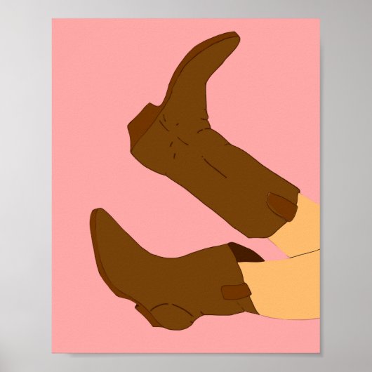 Braune Cowboy-Stiefel Poster (Vorne)