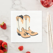 Braune Cowboystiefel Serviette (Beispiel)