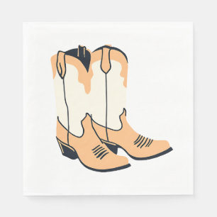 Braune Cowboystiefel Serviette