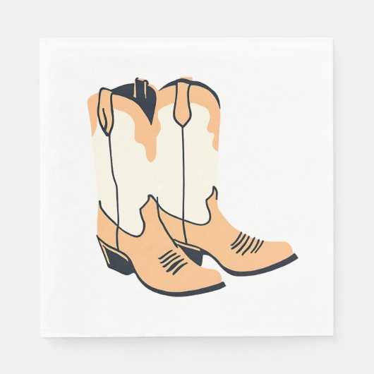 Braune Cowboystiefel Serviette (Vorderseite)
